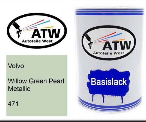 Volvo, Willow Green Pearl Metallic, 471: 500ml Lackdose, von ATW Autoteile West.